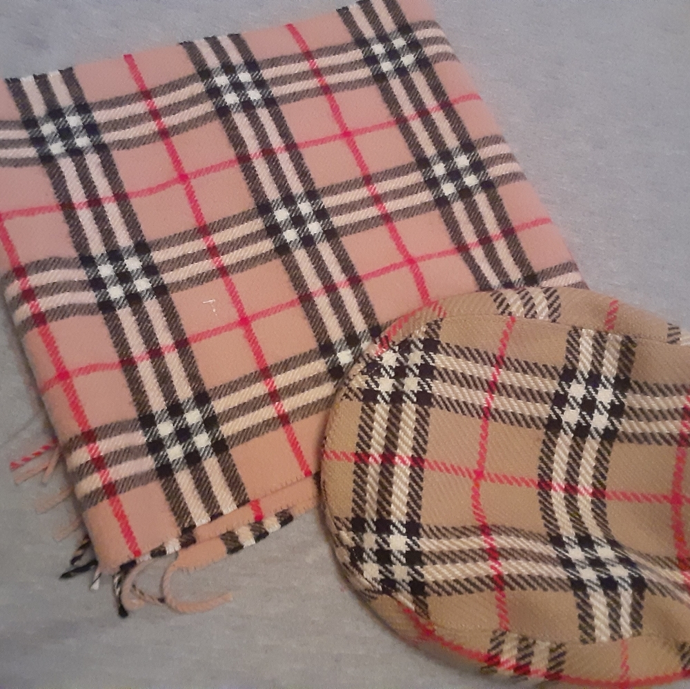 Burberry hat and scarf